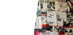 Collage of old Forum Communications newspapers